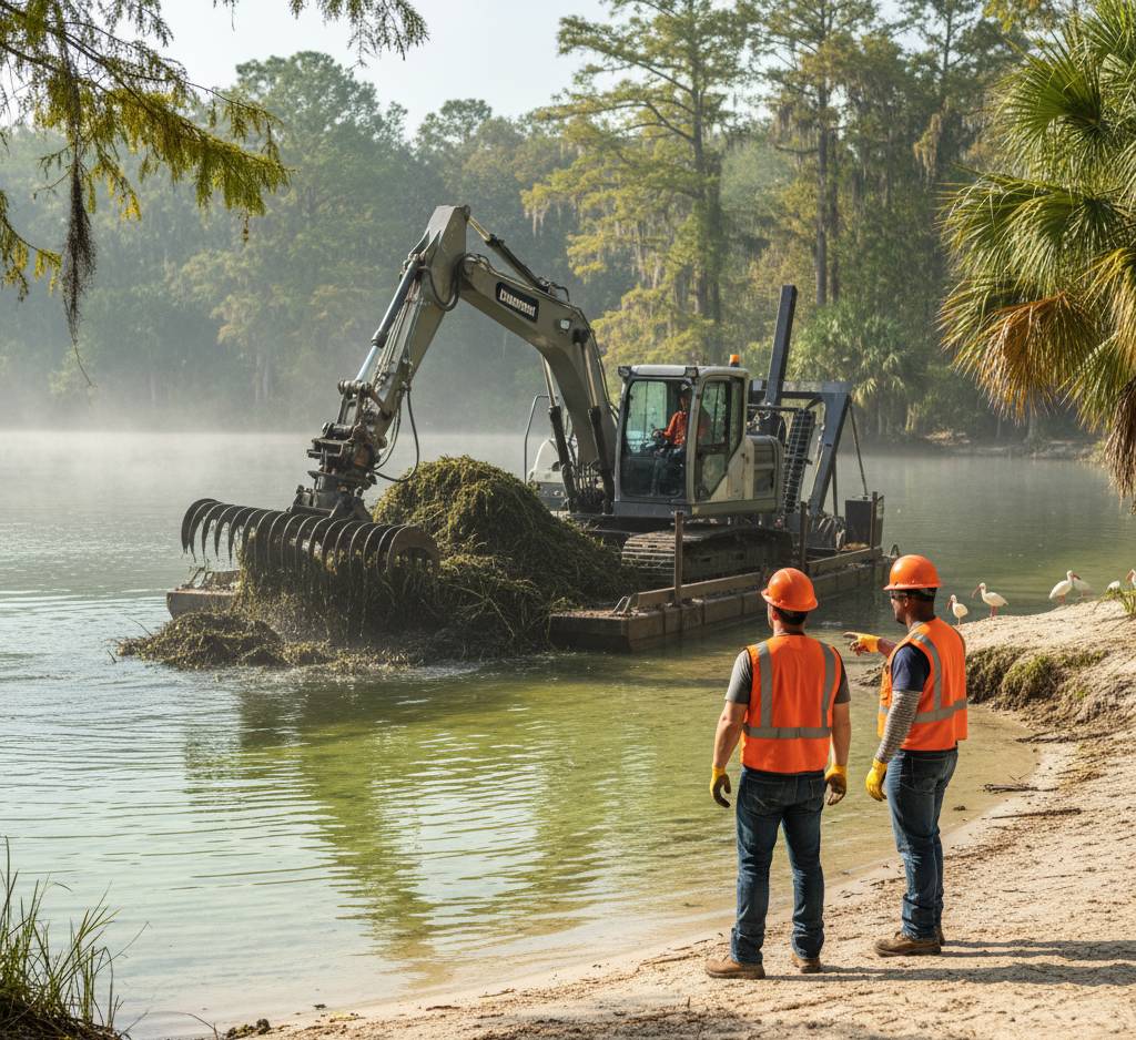 Specialized dredging equipment on-site in Florida